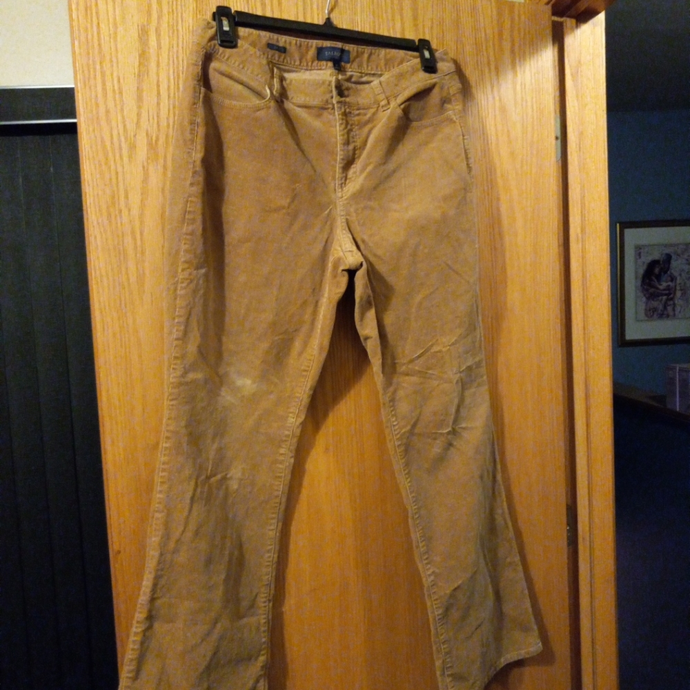 😊Womens Talbot Curvy Courdary Tan Pants Size 14 Flared Leg
